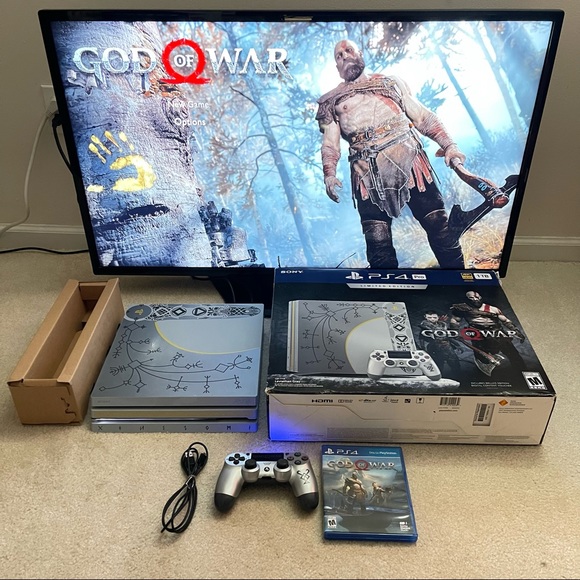 (BUNDLE) PlayStation 4 Pro God of War Limited Edition W/ 1 Game, & Accessories! - Picture 2 of 16